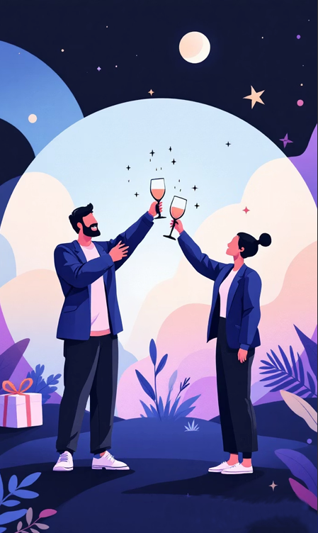 Business partners celebrating a successful partnership